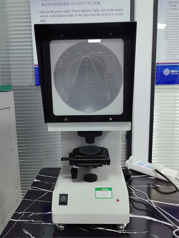 Impact test sample projector